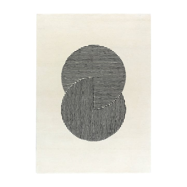 Tappeto in lana Circles bianco naturale - 170x240 cm - NJRD
