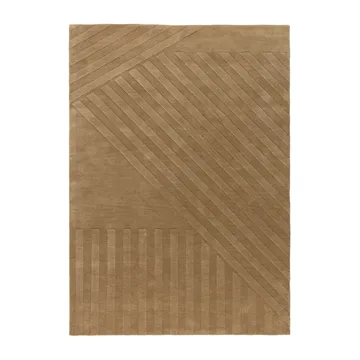 Tappeto in lana Levels a righe beige - Stripes beige, 170x240 cm - NJRD