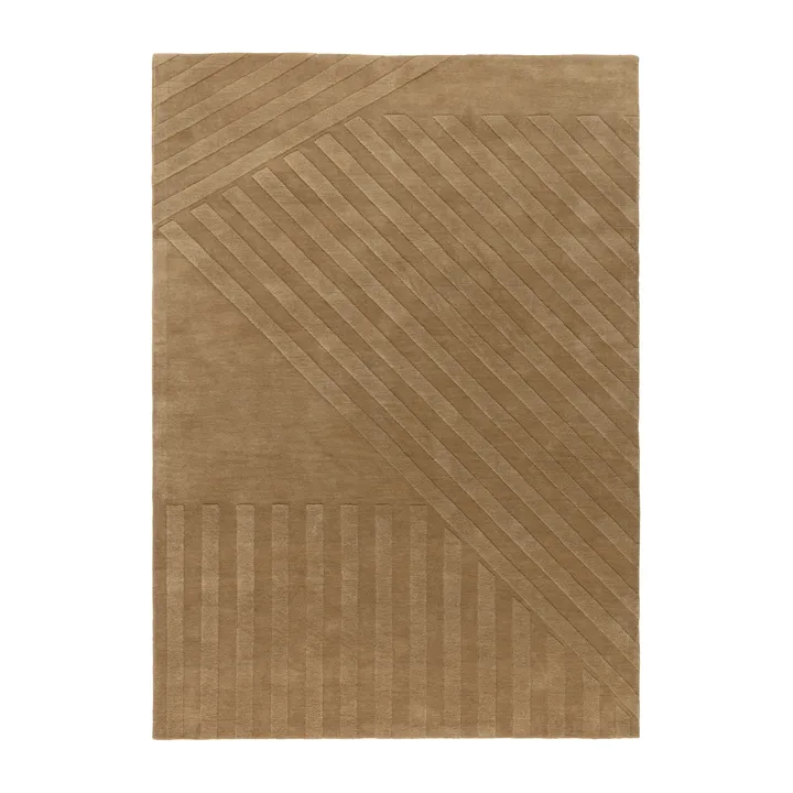 Tappeto in lana Levels a righe beige - Stripes beige, 170x240 cm - NJRD