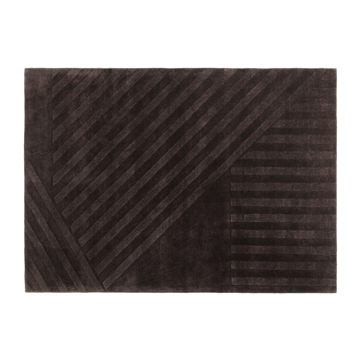 Tappeto in lana Levels a righe marrone - 170x240 cm - NJRD