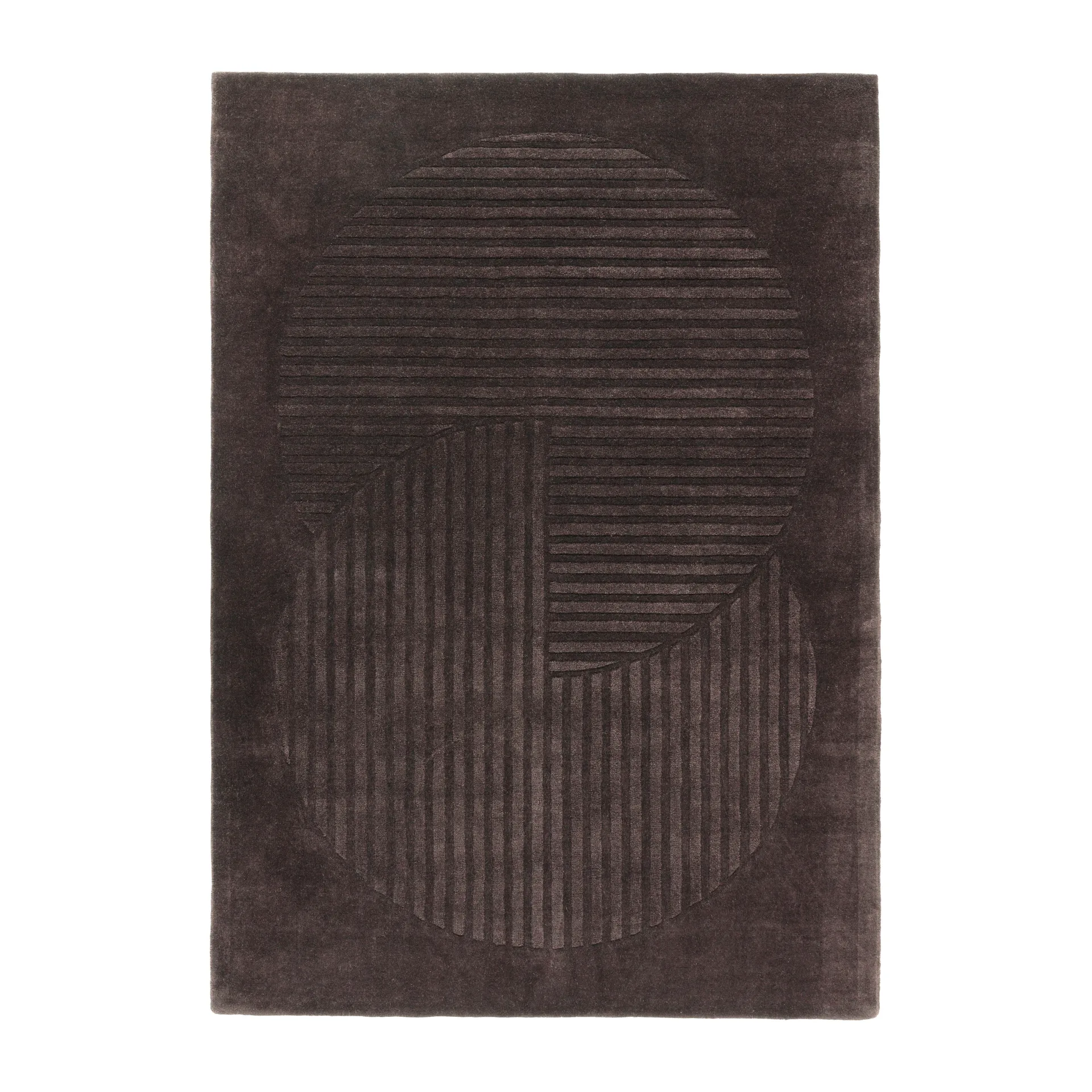 Tappeto in lana Levels cerchi, marrone, 170x240 cm NJRD
