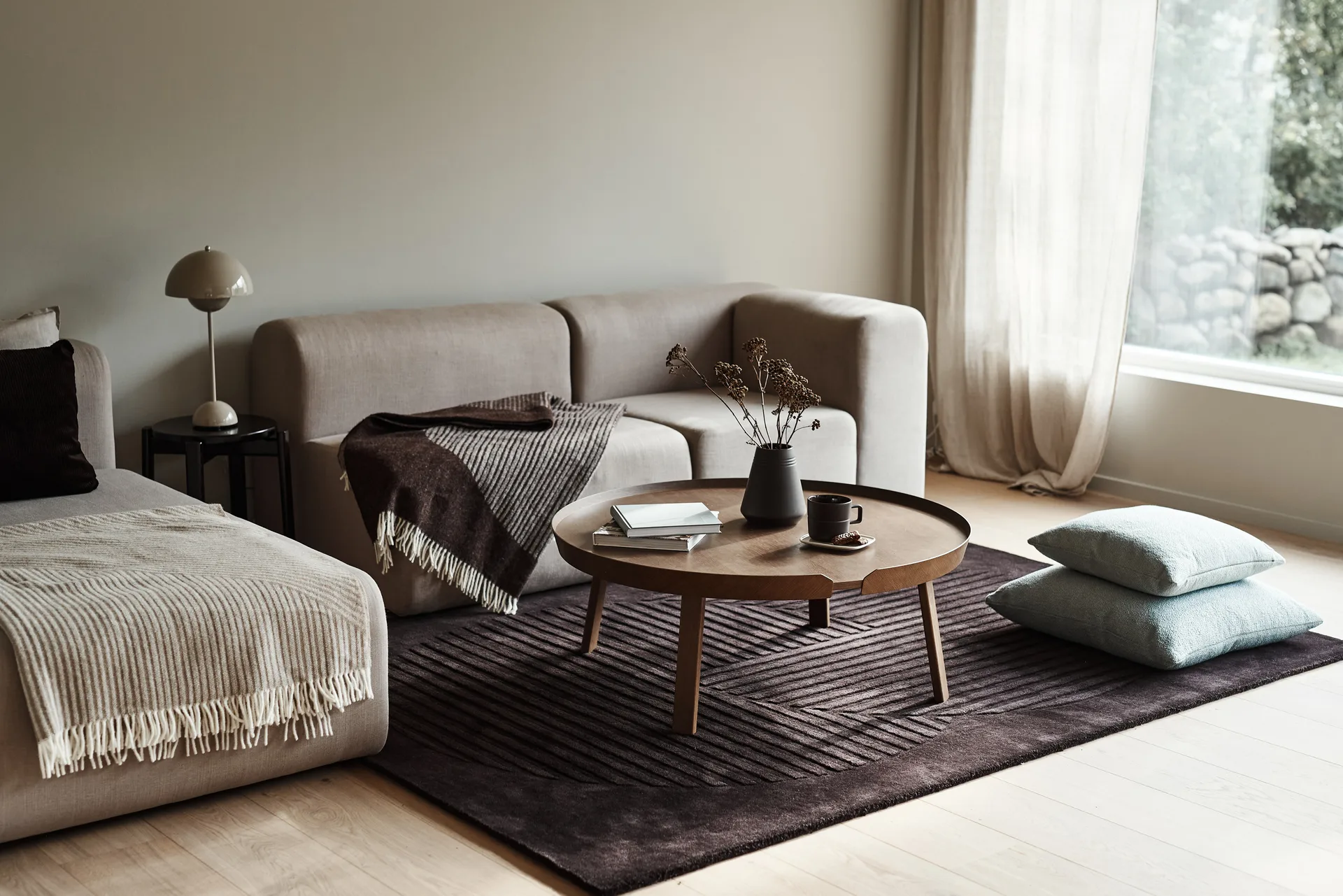 Tappeto in lana Levels Circles, Marrone, 170x240 cm NJRD