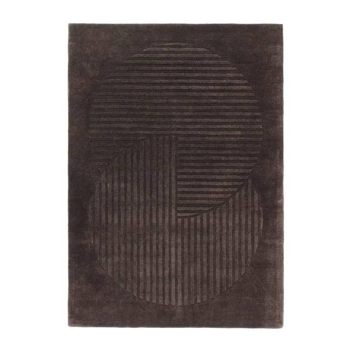 Tappeto in lana Levels Circles - Marrone, 170x240 cm - NJRD