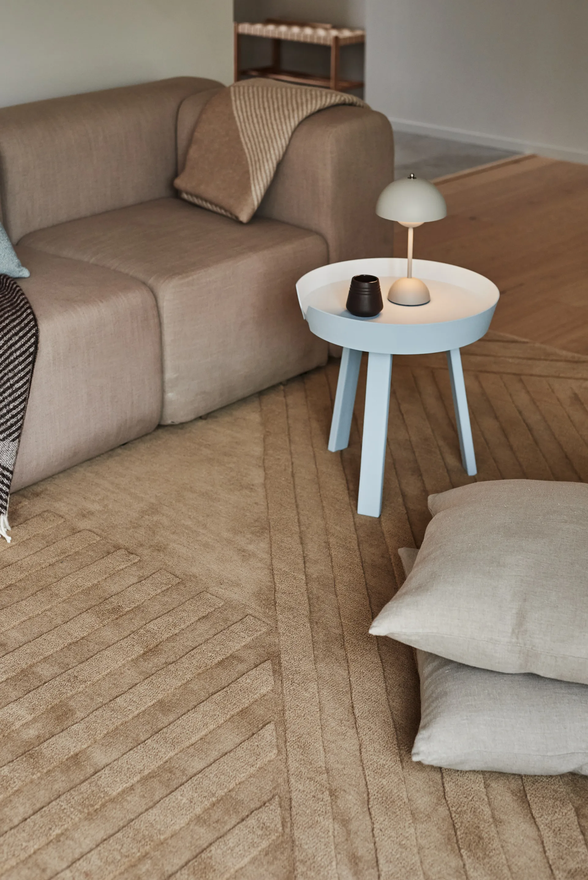 Tappeto in lana Levels Stripes, Beige, 170x240 cm NJRD
