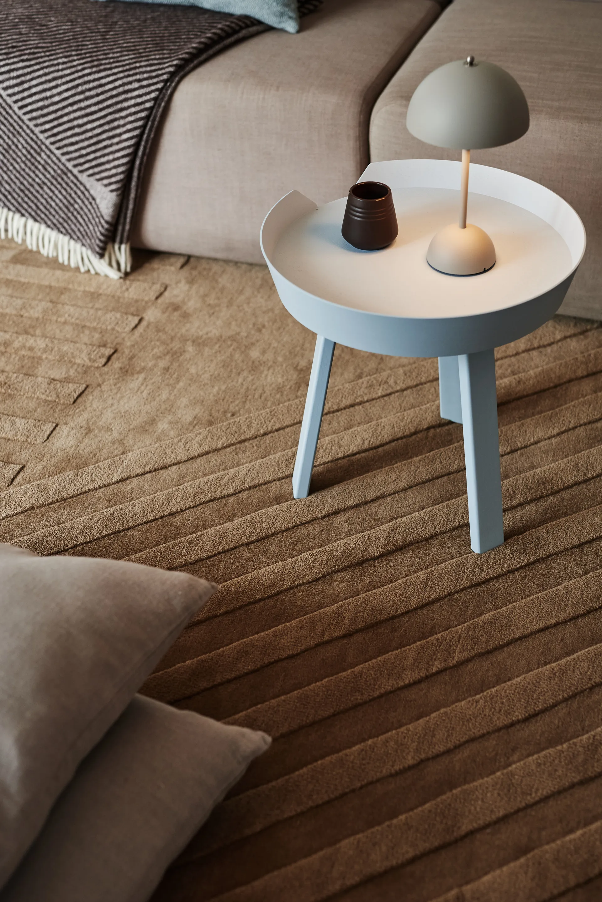 Tappeto in lana Levels Stripes, Beige, 170x240 cm NJRD