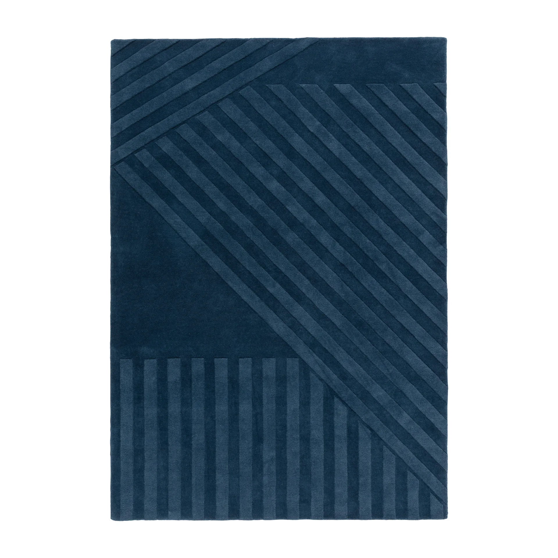 Tappeto in lana Levels Stripes, Blu, 170x240 cm NJRD