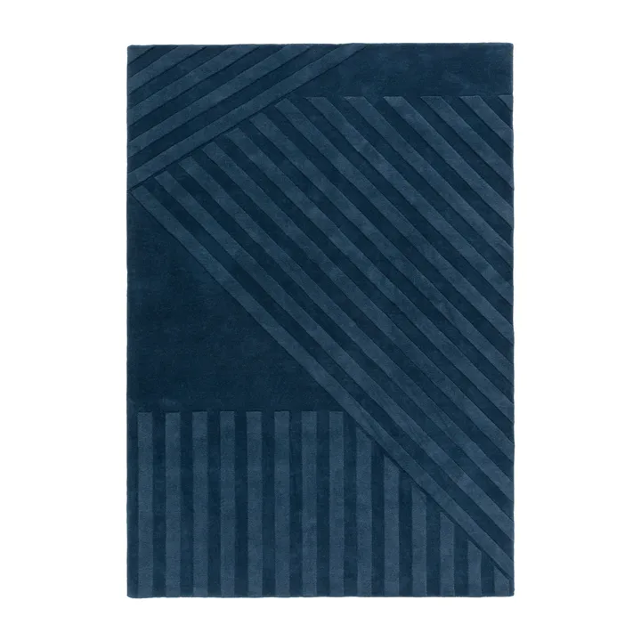 Tappeto in lana Levels Stripes - Blu, 170x240 cm - NJRD