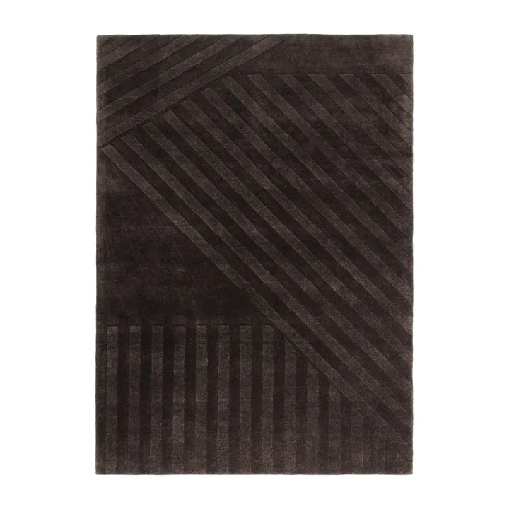 Tappeto in lana Levels Stripes - Marrone, 170x240 cm - NJRD