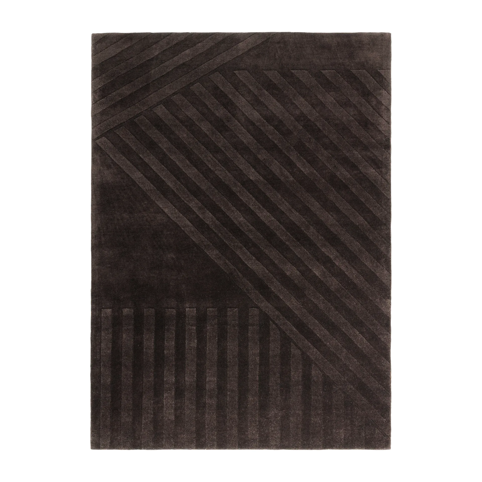 Tappeto in lana Levels Stripes, Marrone, 200x300 cm NJRD