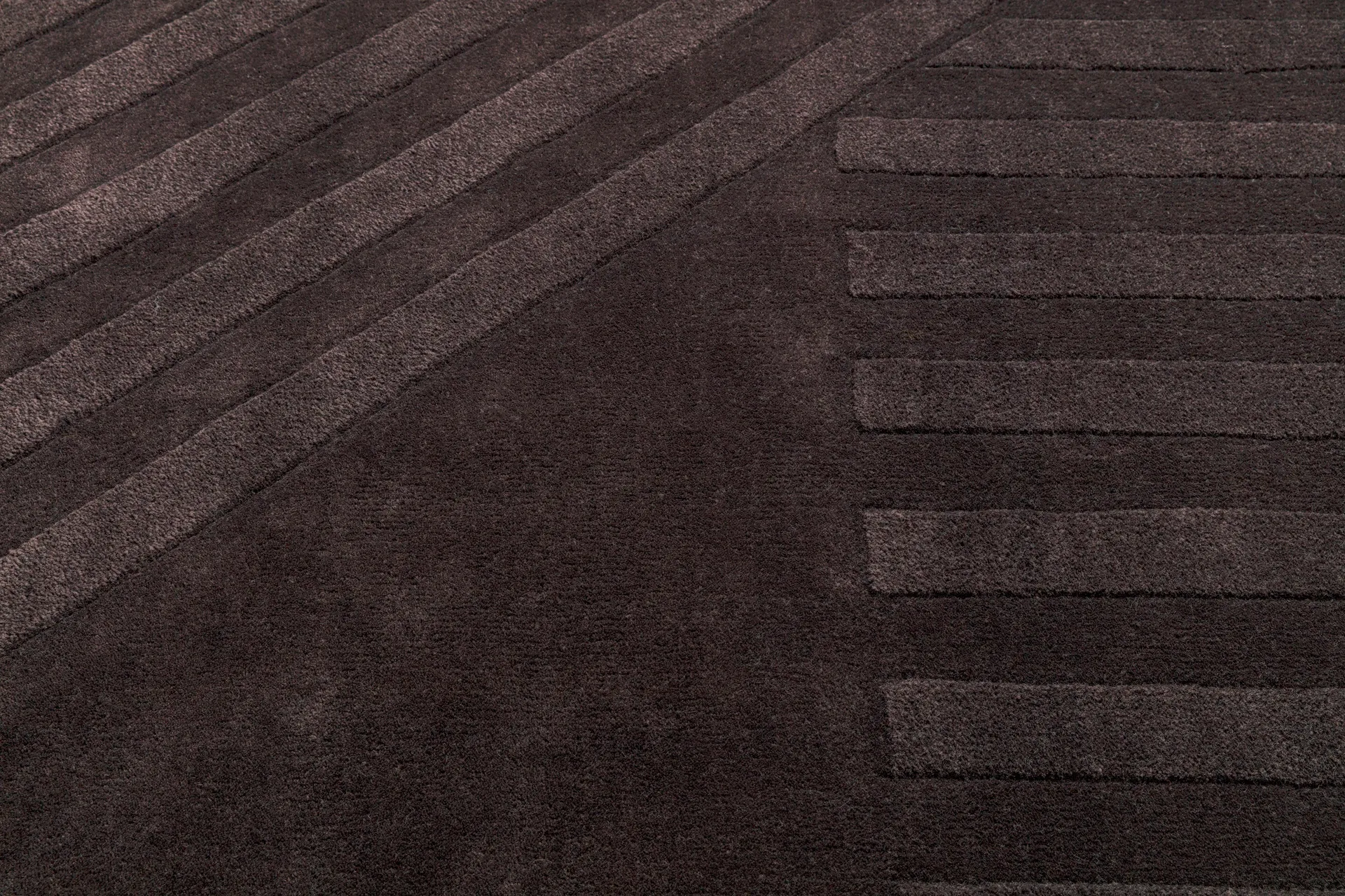 Tappeto in lana Levels Stripes, Marrone, 200x300 cm NJRD