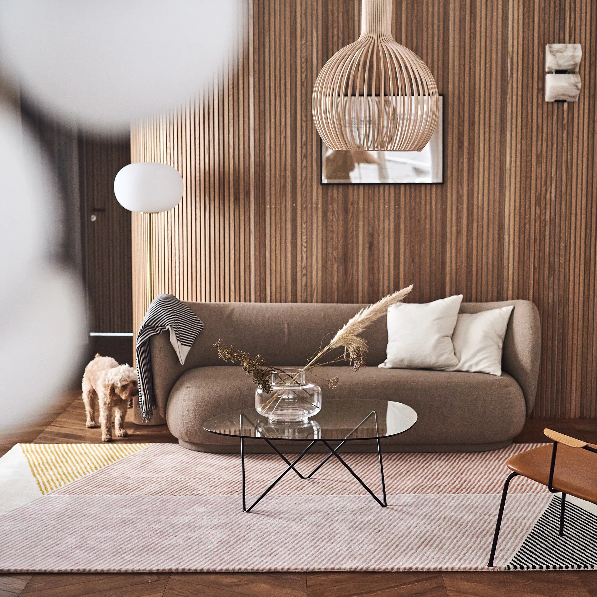 Tappeto in lana rosa Rectangles, 200x300 cm NJRD