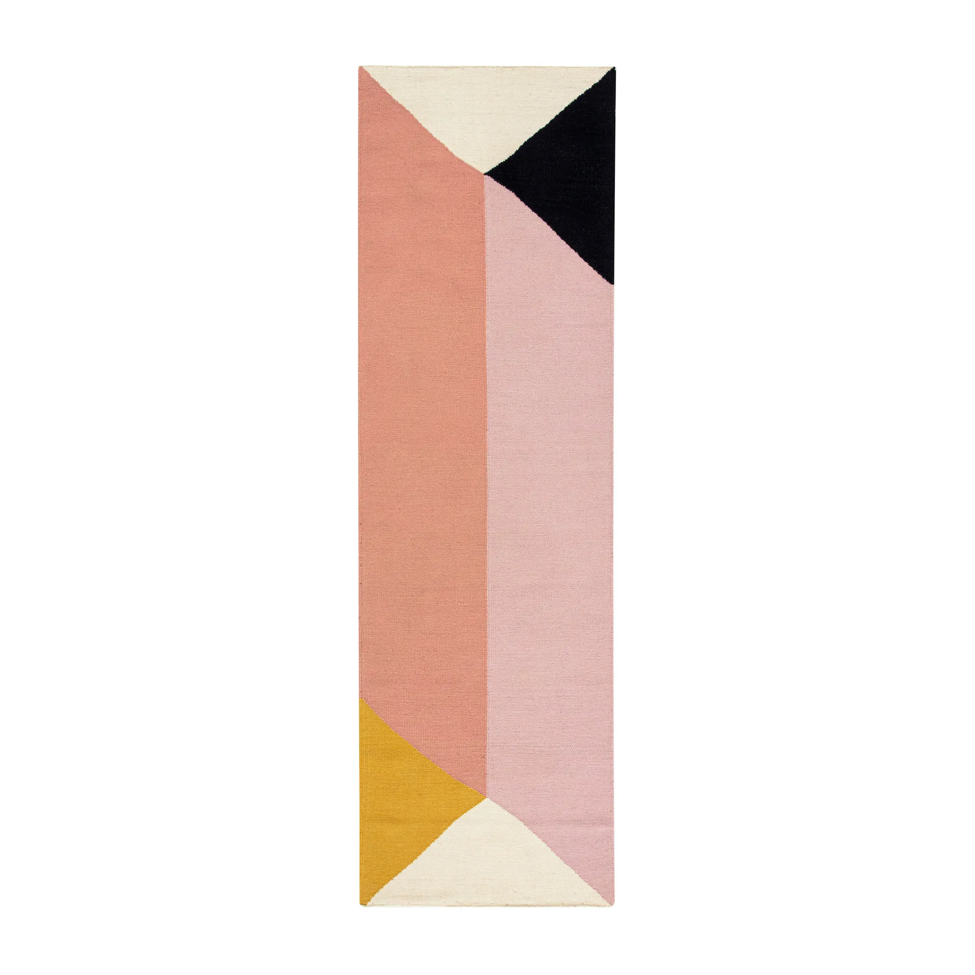 Tappeto Kelim a blocchi rosa Rectangles, 80x240 cm NJRD