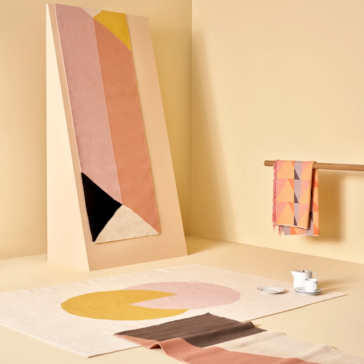 Tappeto Kelim a blocchi rosa Rectangles, 80x240 cm NJRD