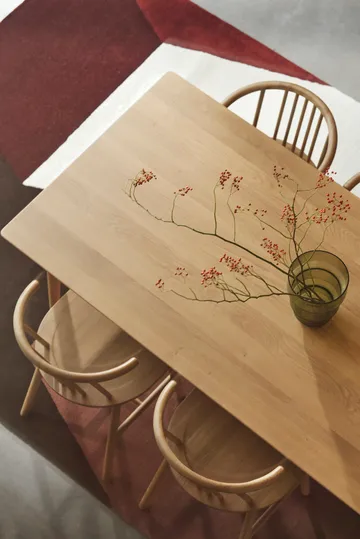 Tavolo da pranzo VIOR 120 cm + sedia confezione da 4 – Rovere laccato‑naturale - NJRD