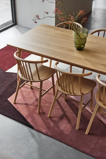 Tavolo da pranzo VIOR 120 cm + sedia confezione da 4 – Rovere laccato‑naturale - NJRD