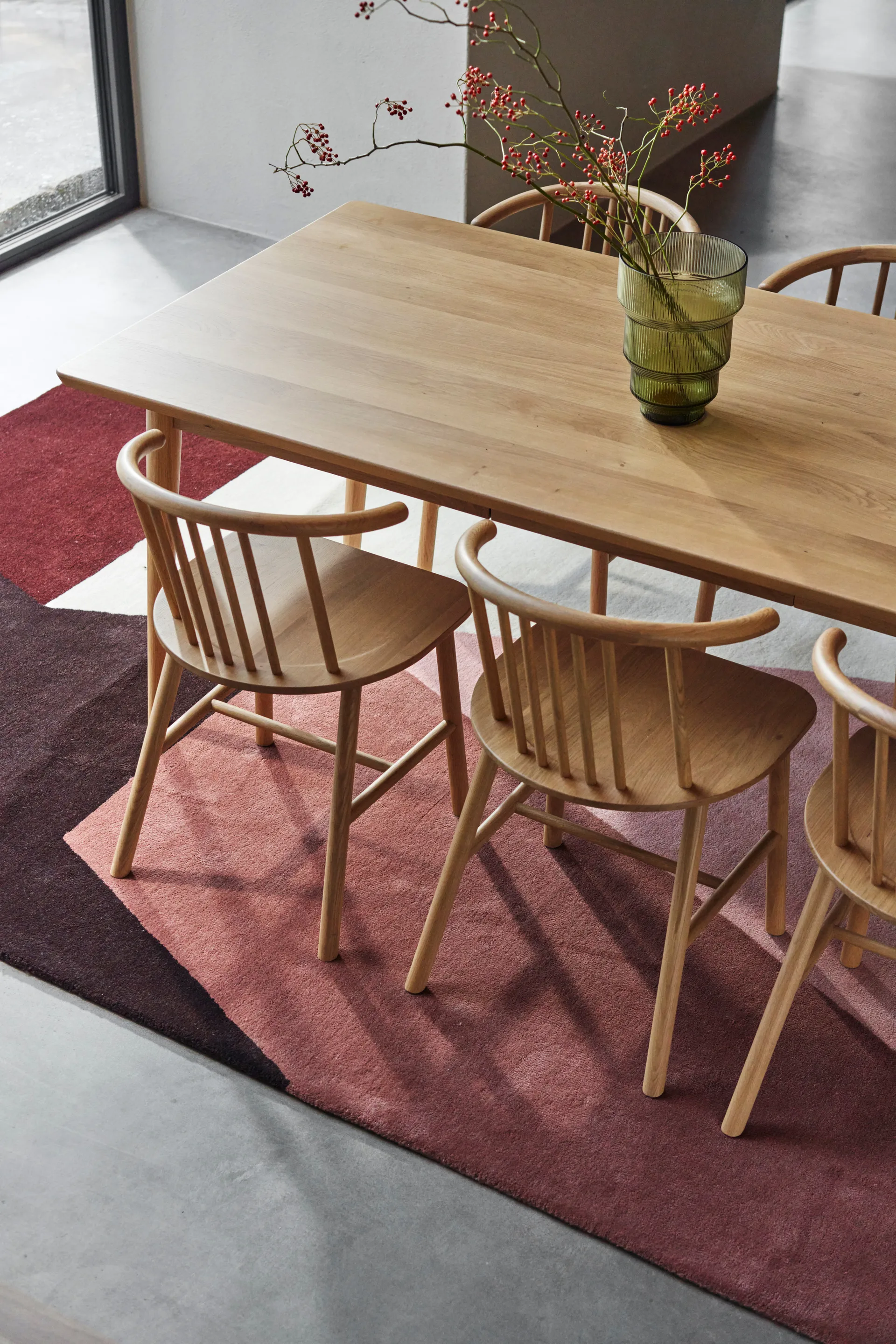 Tavolo da pranzo VIOR 200 cm + sedia confezione da 6 – Rovere laccato‑naturale,  NJRD