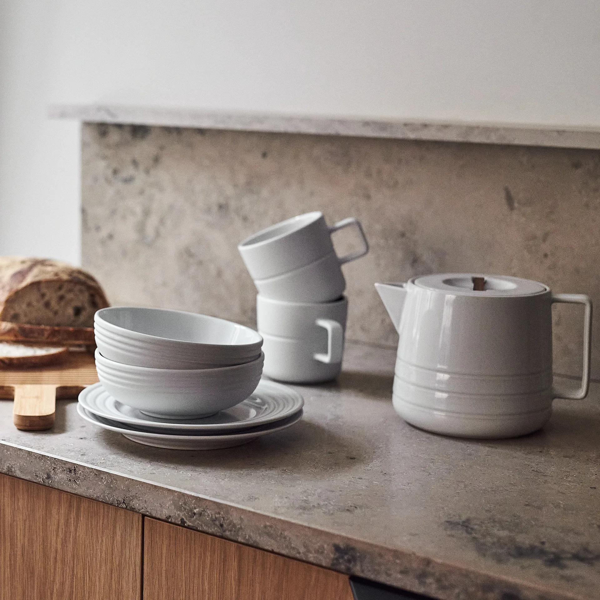 Tazza Lines 50 cl confezione da 2, bianco NJRD