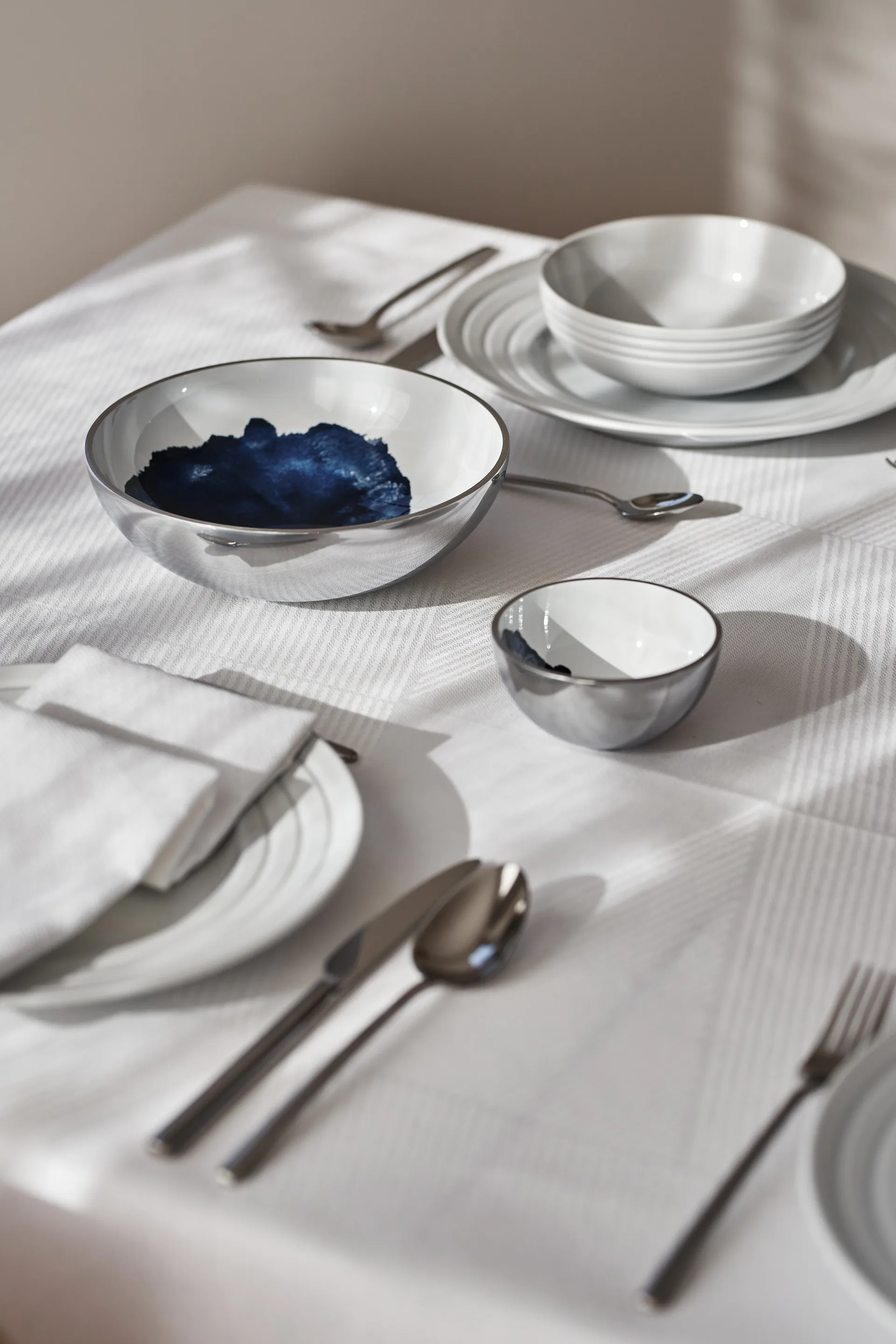 Tovaglia Geometric 147x250 cm, Bianco NJRD