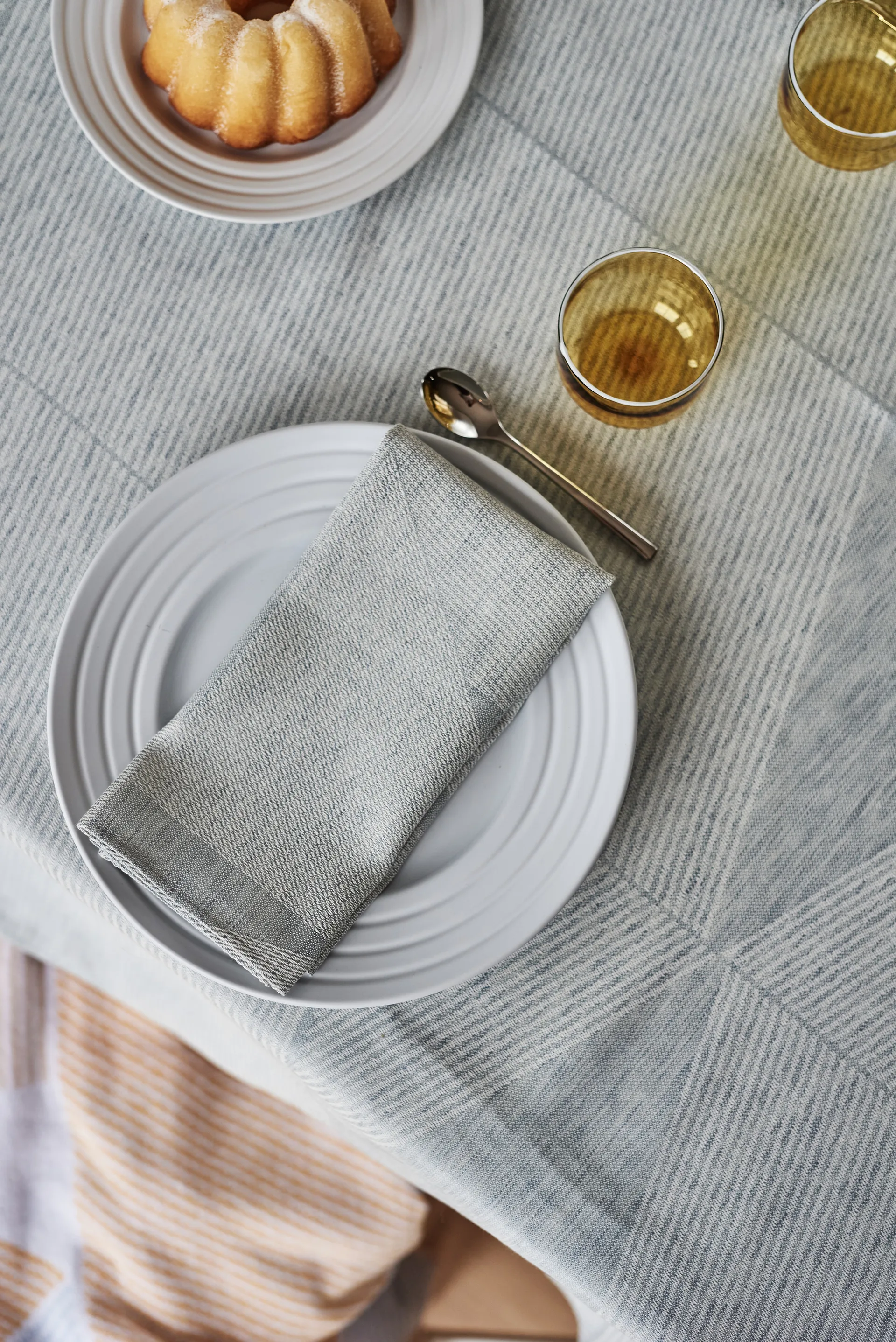 Tovagliolo Metric 47x47 cm confezione da 4 , Blu-bianco NJRD