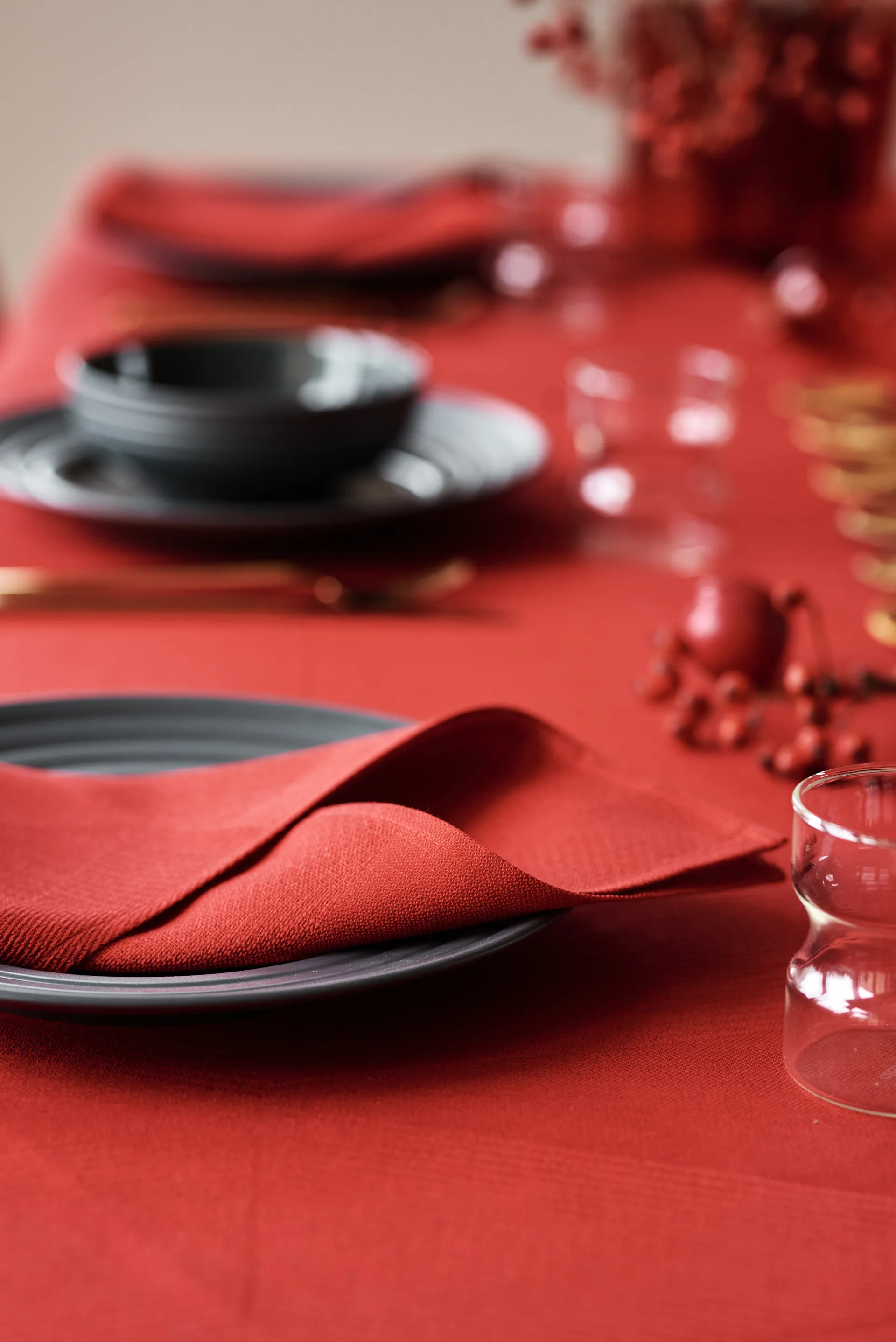 Tovagliolo Metric 47x47 cm confezione da 4 , Rosso NJRD