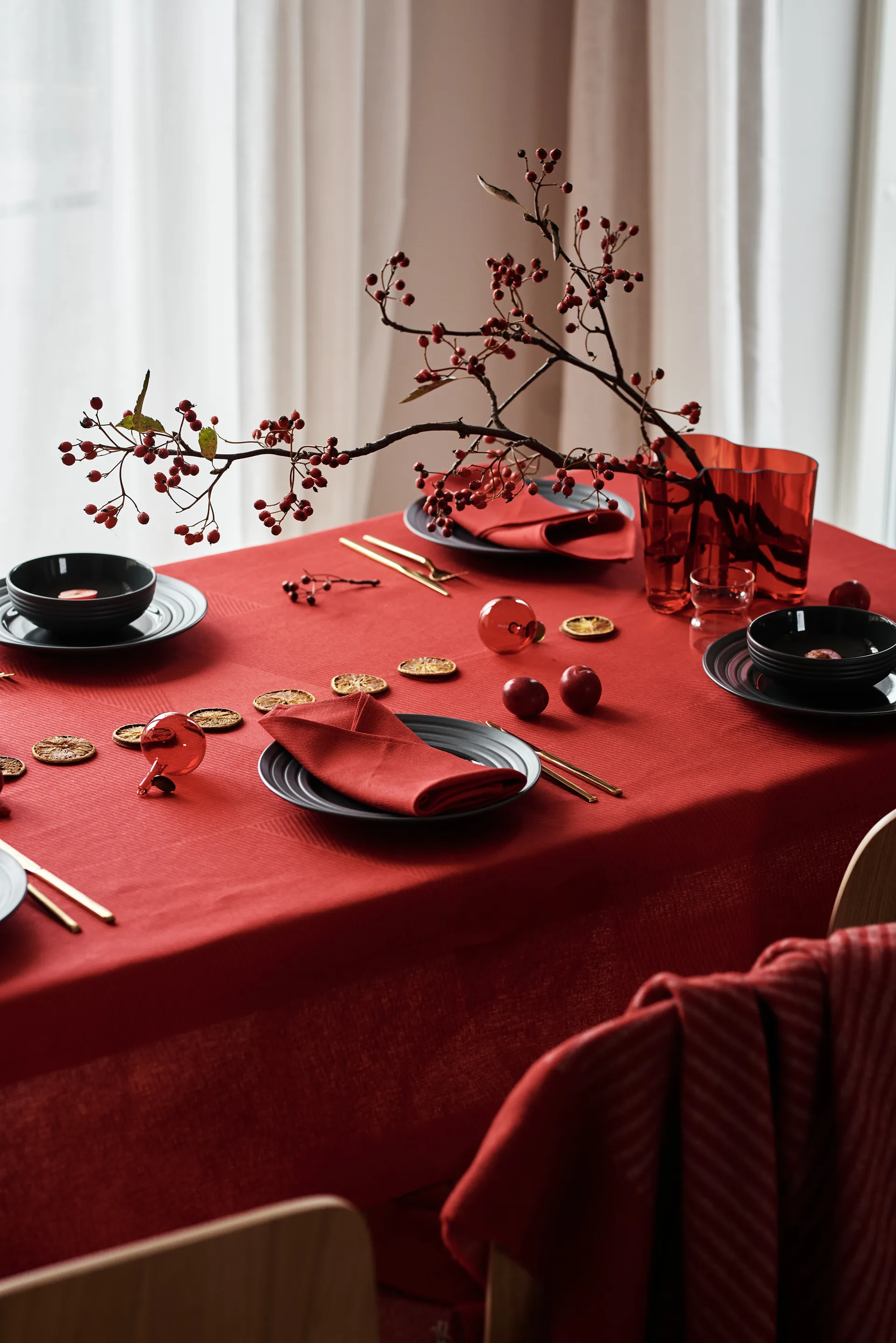 Tovagliolo Metric 47x47 cm confezione da 4 , Rosso NJRD