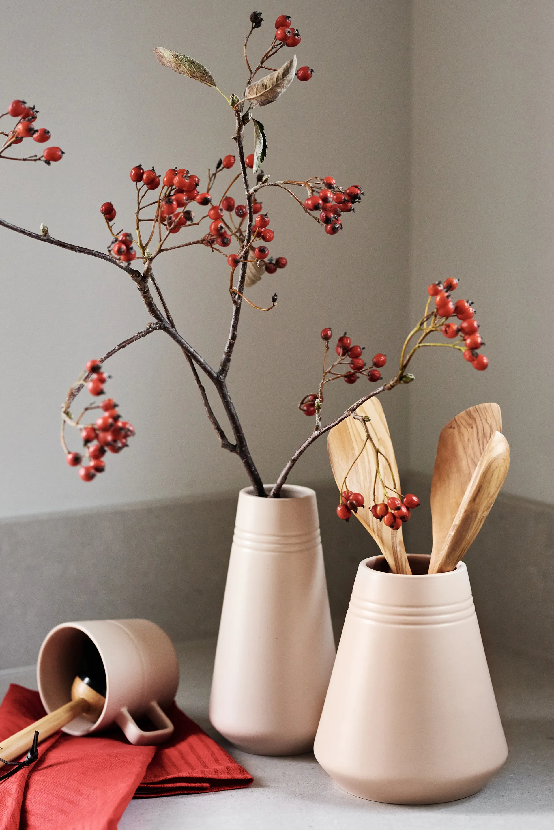 Vaso Lines 22 cm, Beige NJRD