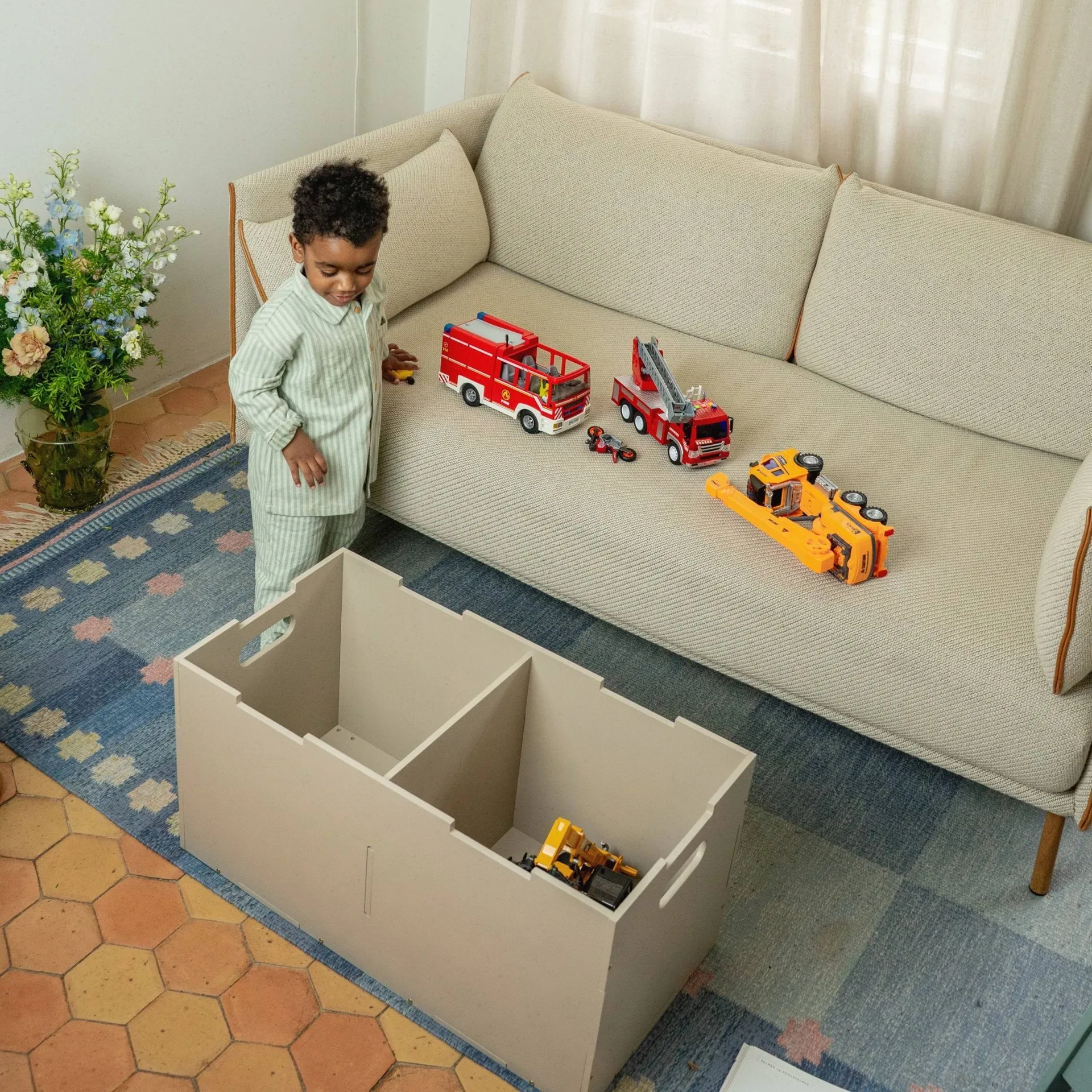 Contenitore Cube Long , Beige Nofred