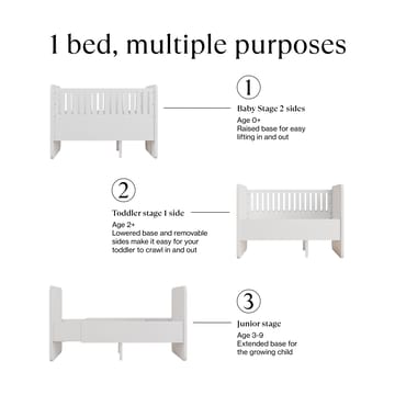 Lettino baby & junior Form 166x77,5x87 cm - Bianco - Nofred