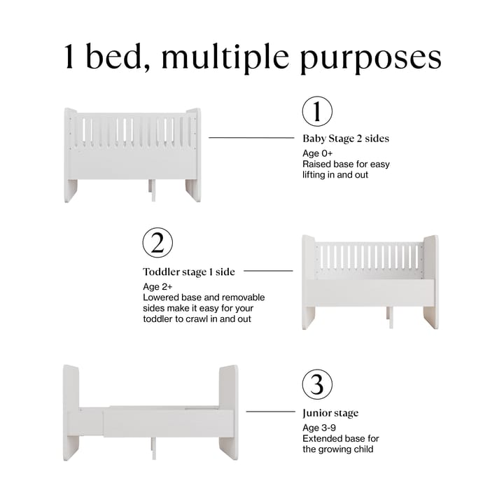 Lettino baby & junior Form 166x77,5x87 cm, Bianco Nofred