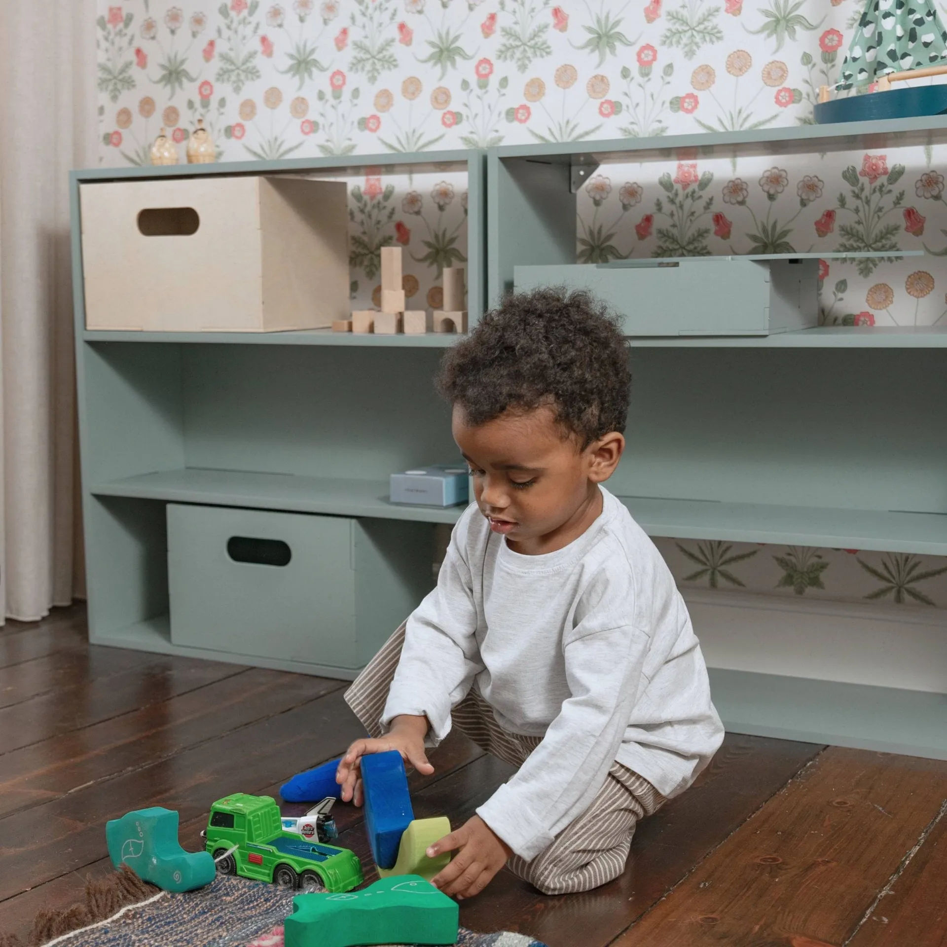 Mensola per bambini Kiddo Shelving, Verde oliva Nofred