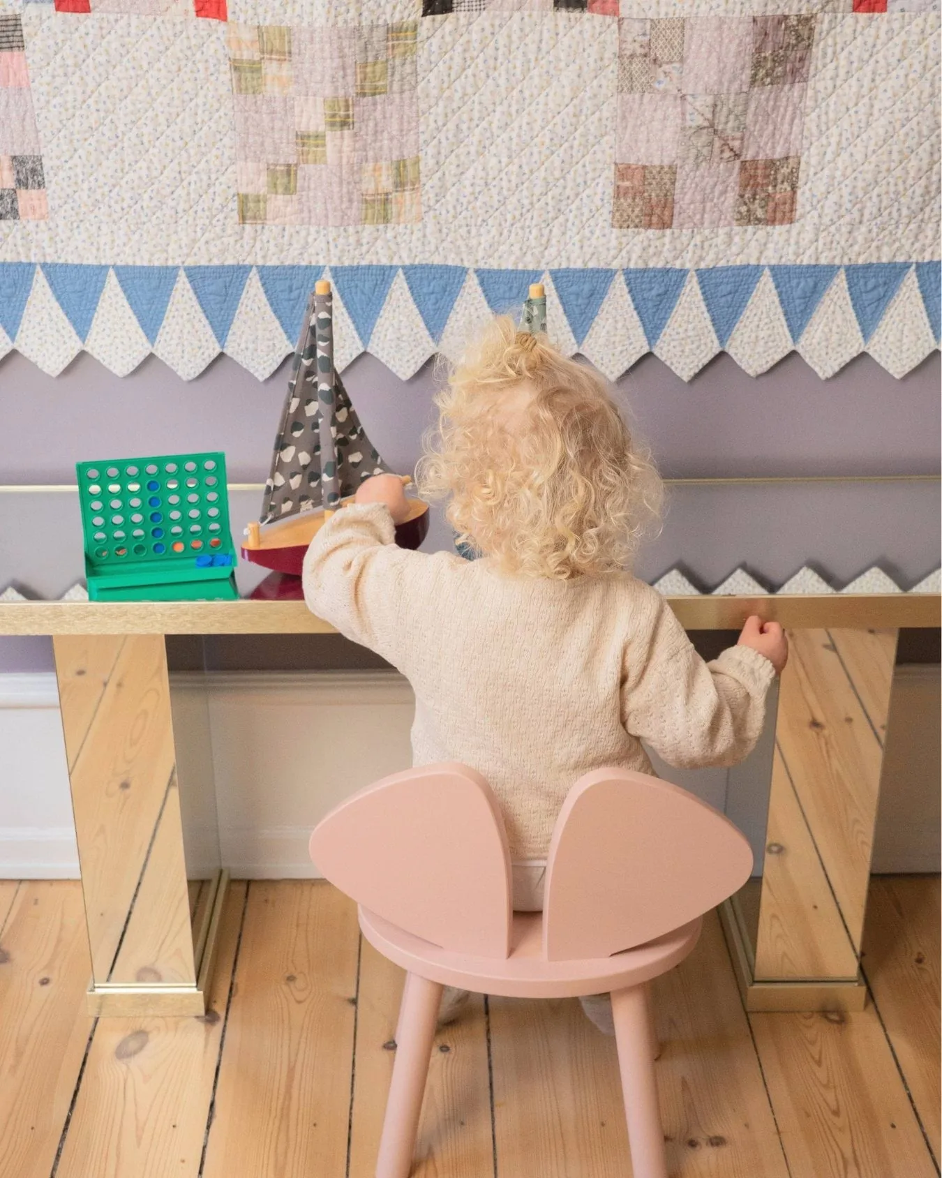 Sedia per bambini Mouse Chair, Rosa Nofred