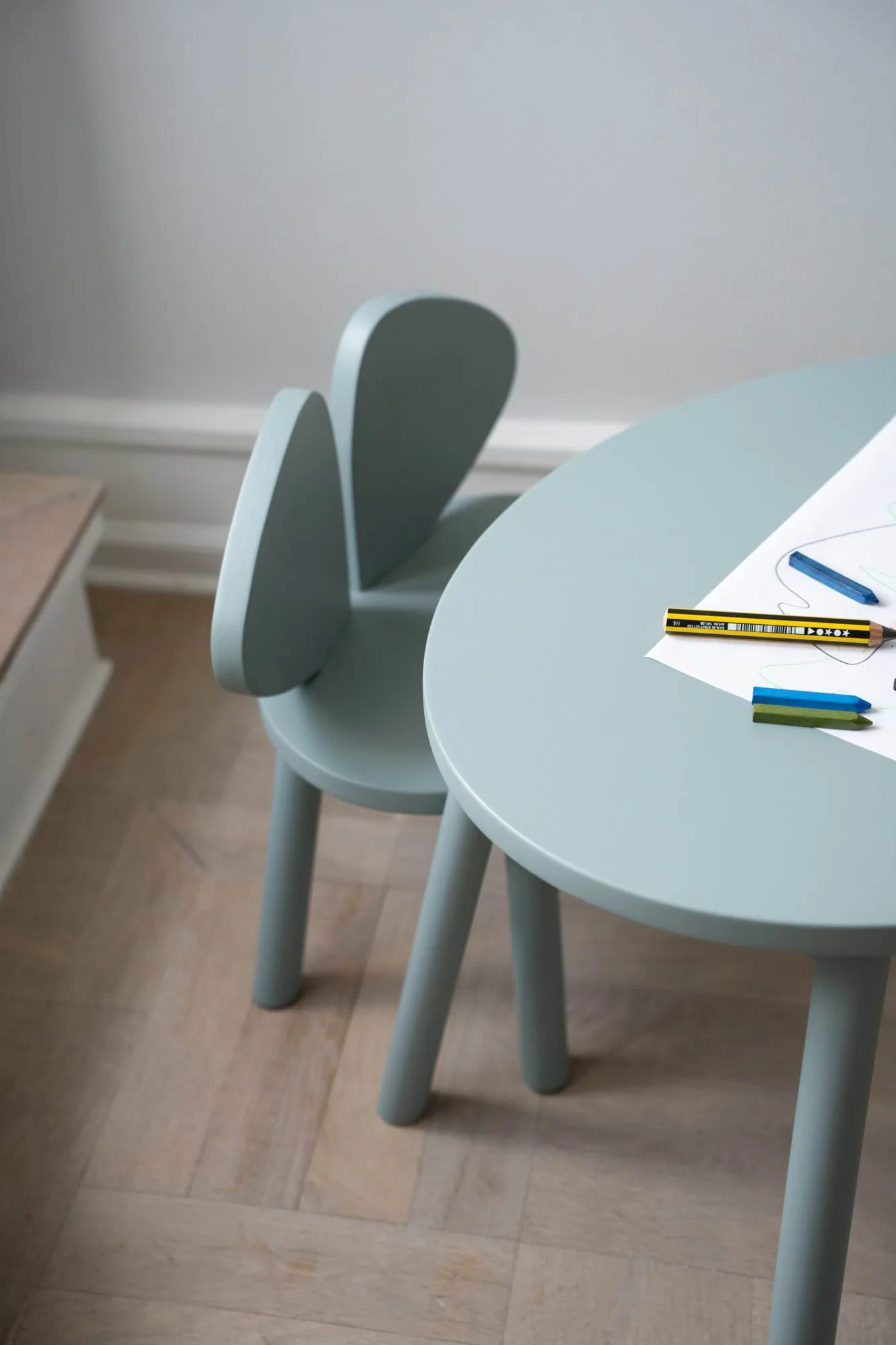 Sedia per bambini Mouse Chair, Verde oliva Nofred