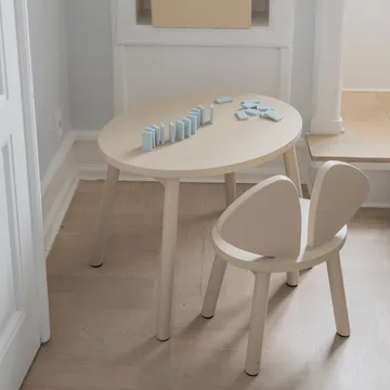 Sedia + tavolo per bambini Mouse  - Beige - Nofred