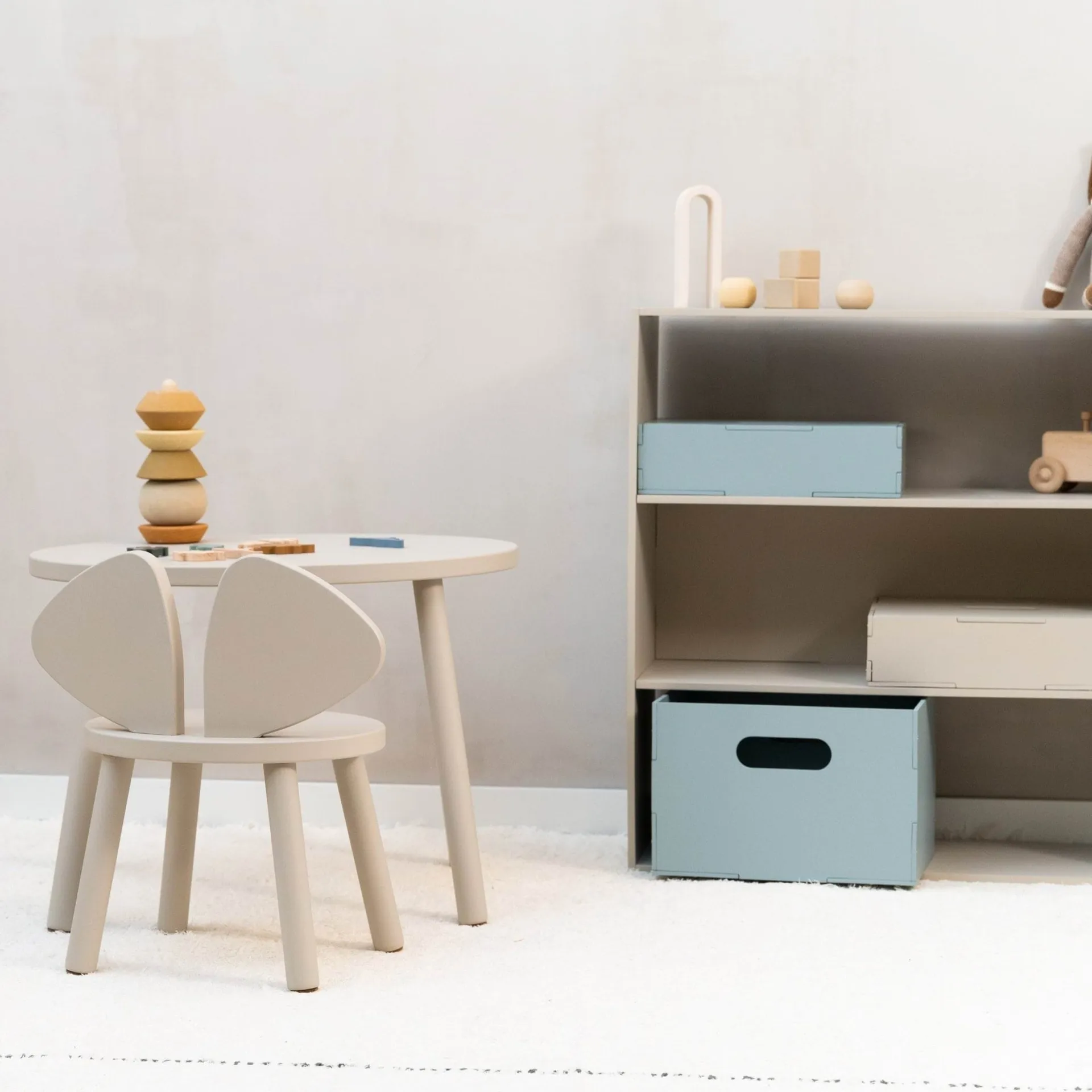 Sedia + tavolo per bambini Mouse , Beige Nofred