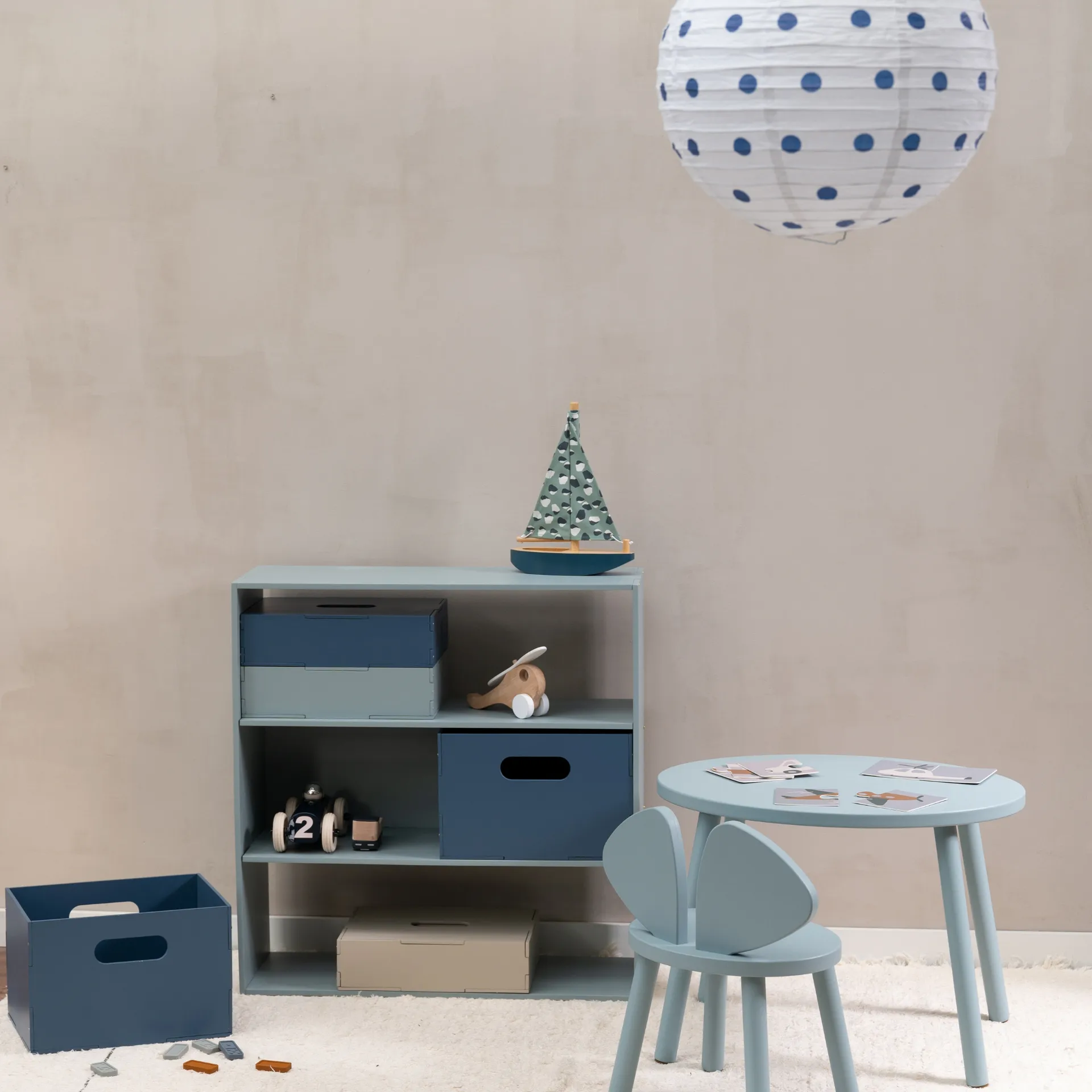 Sedia + tavolo per bambini Mouse , Verde oliva Nofred