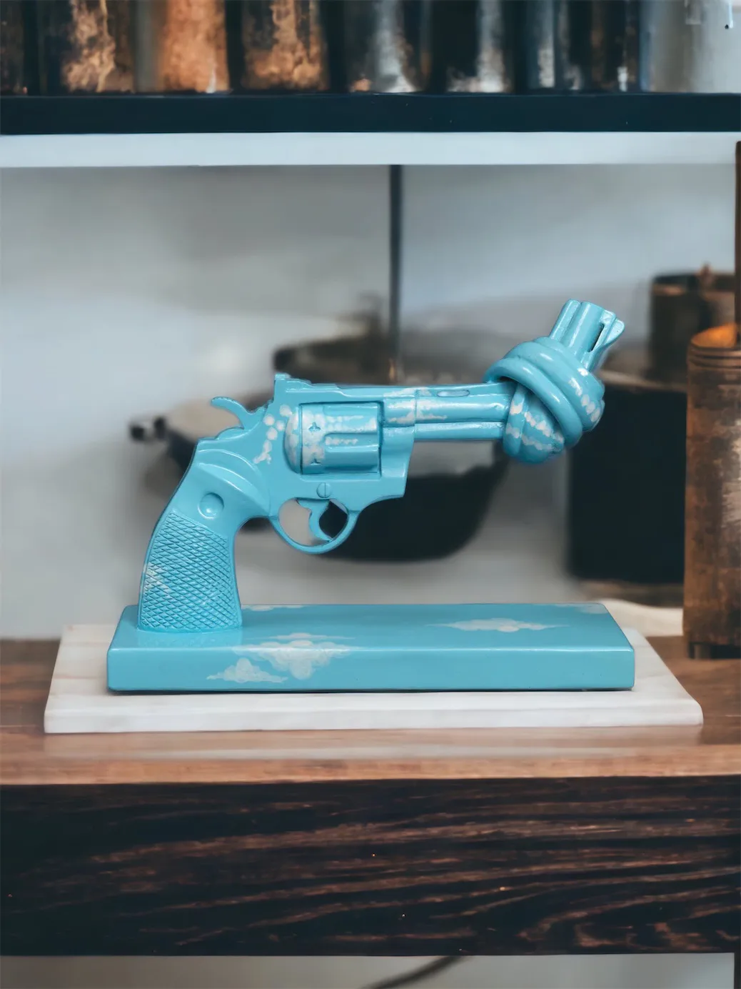 Decorazione Imagine 30 cm, Blu-bianco Non Violence