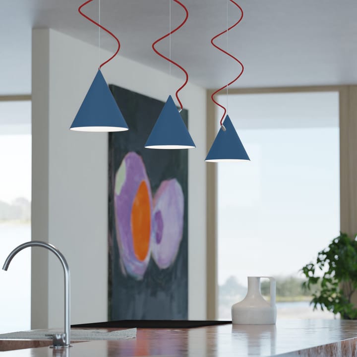 Lampada a sospensione Castor 20 cm - Blu chiaro-rosso-argento - Noon