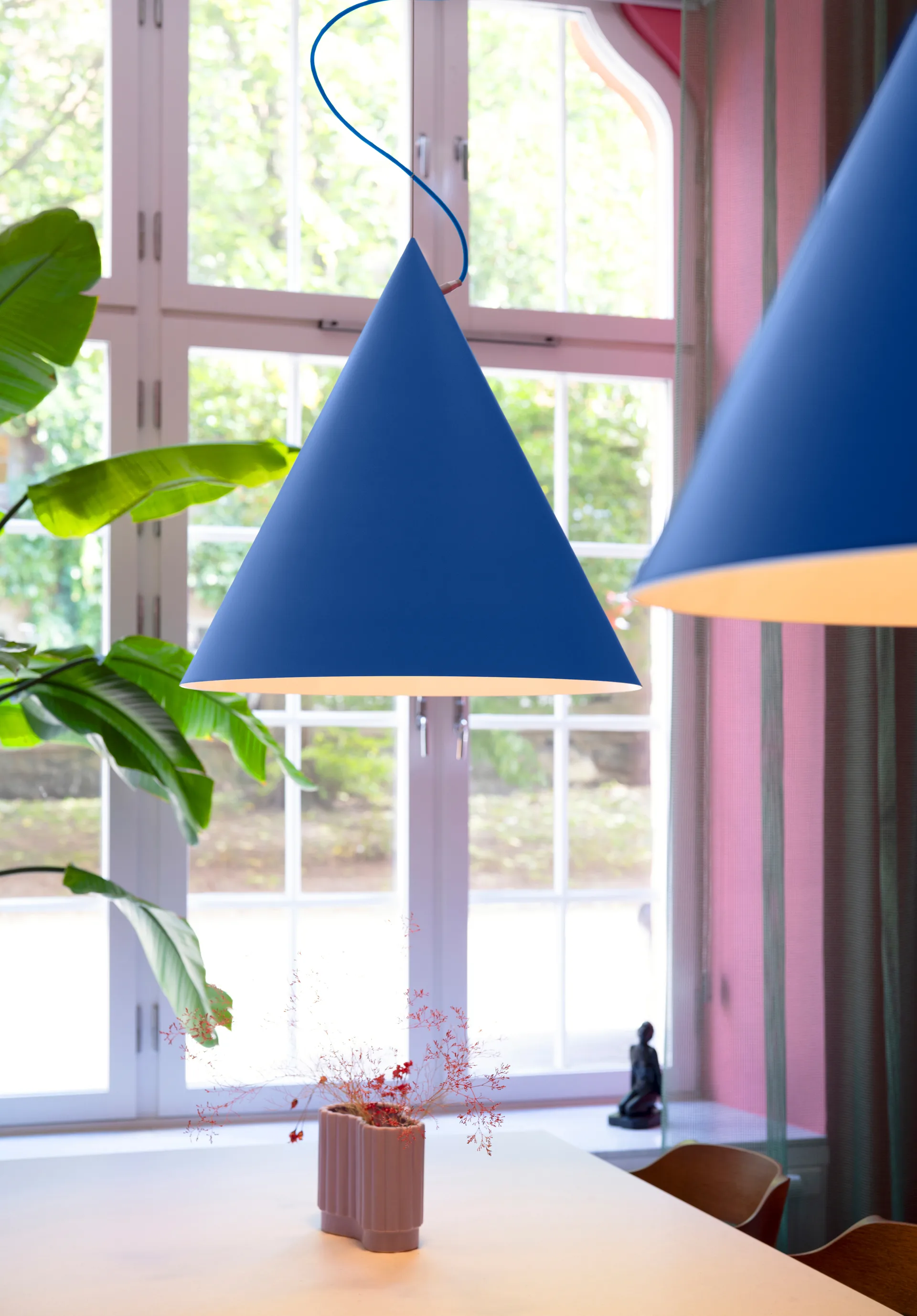 Lampada a sospensione Castor 60 cm, Blu-blu-argento Noon