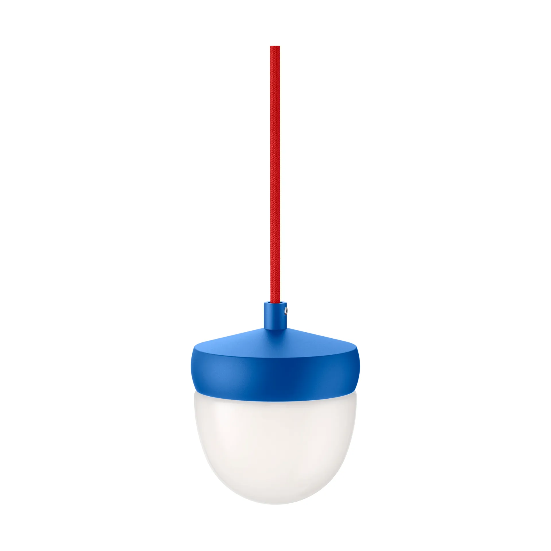Lampada a sospensione Pan in vetro smerigliato 10 cm, Blu chiaro-rosso Noon