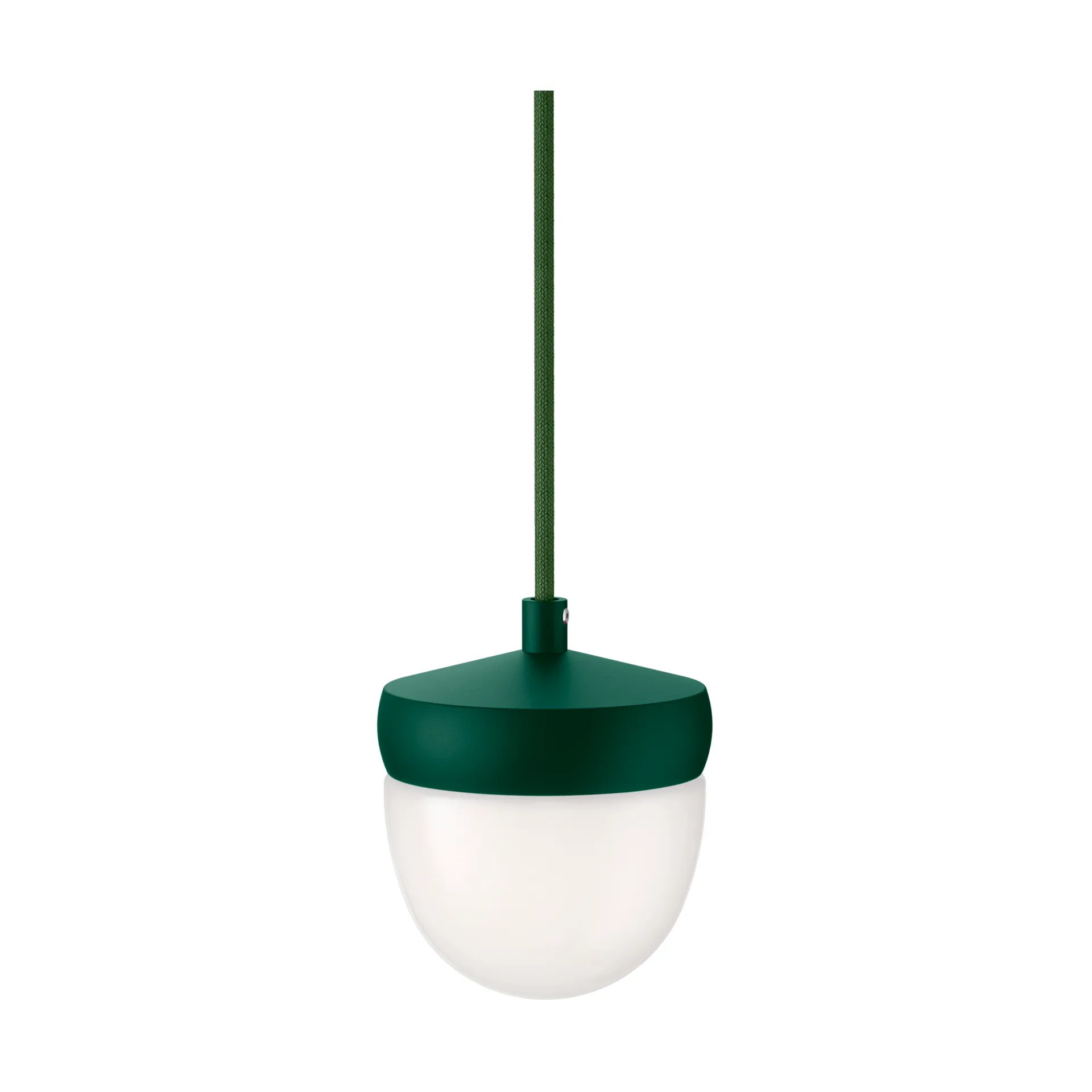 Lampada a sospensione Pan in vetro smerigliato 10 cm, British racing green-verde scuro Noon