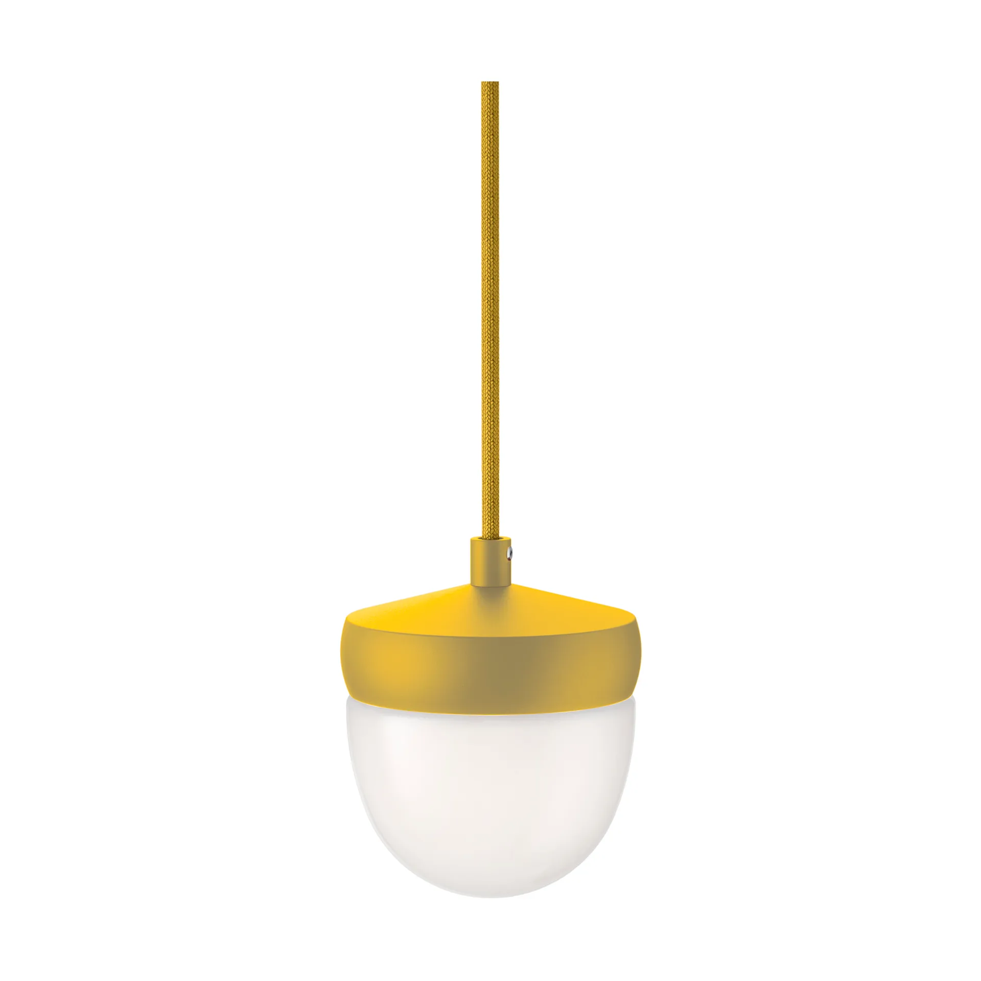 Lampada a sospensione Pan in vetro smerigliato 10 cm, Giallo dorato-giallo zolfo Noon