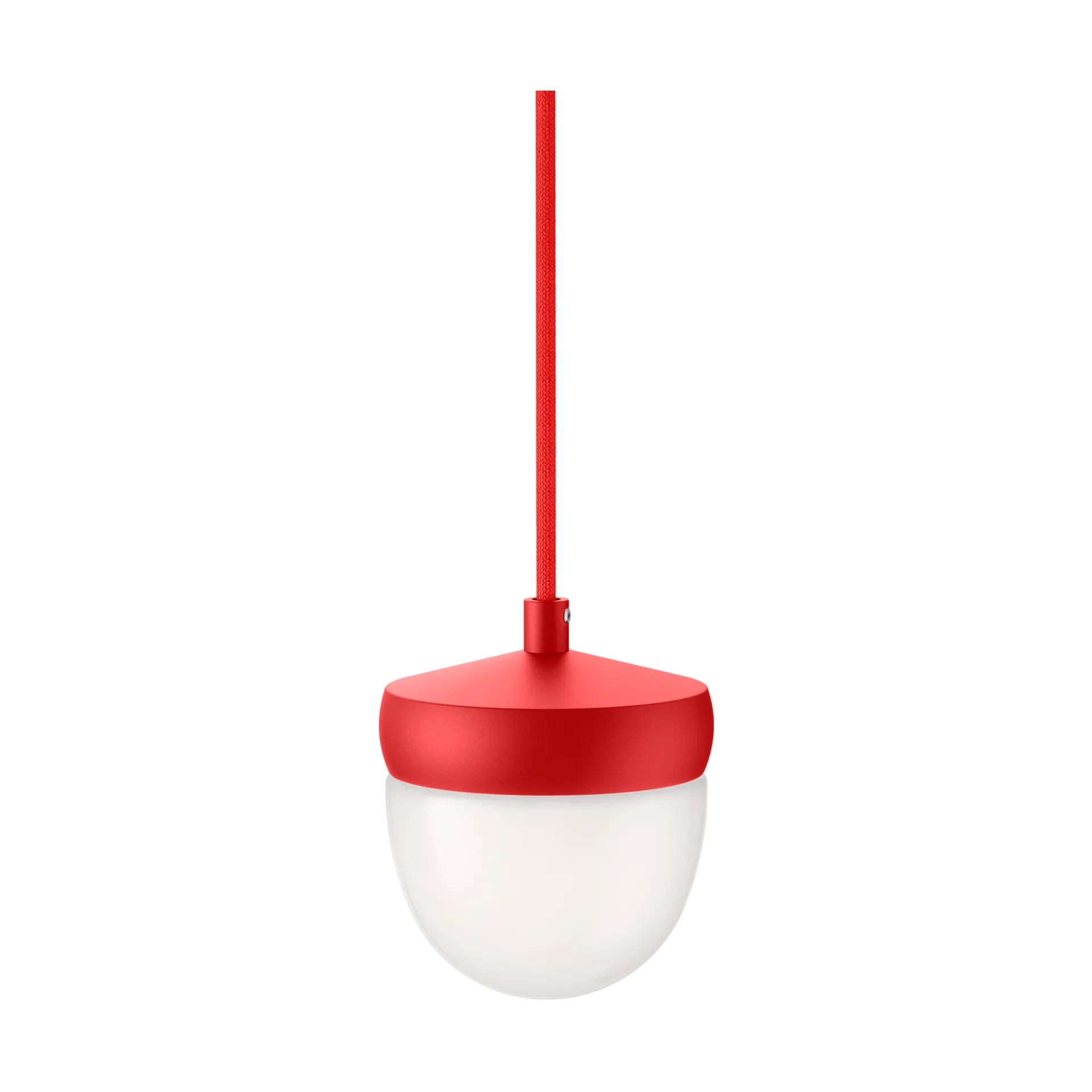 Lampada a sospensione Pan in vetro smerigliato 10 cm, Rosso-rosso Noon