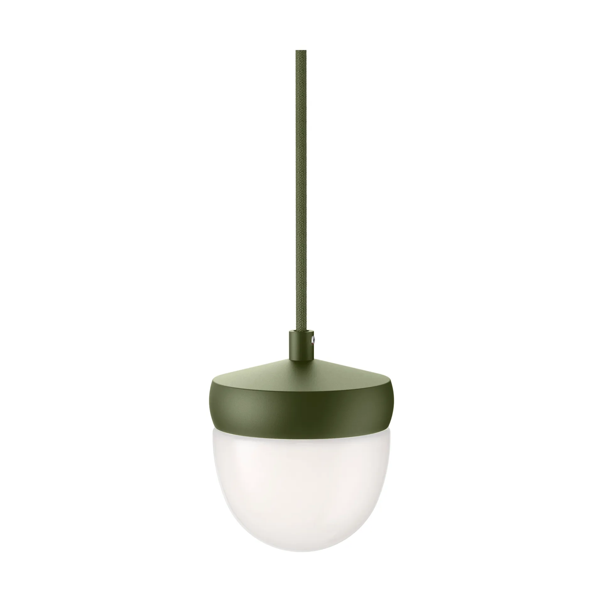 Lampada a sospensione Pan in vetro smerigliato 10 cm, Verde militare-verde Noon