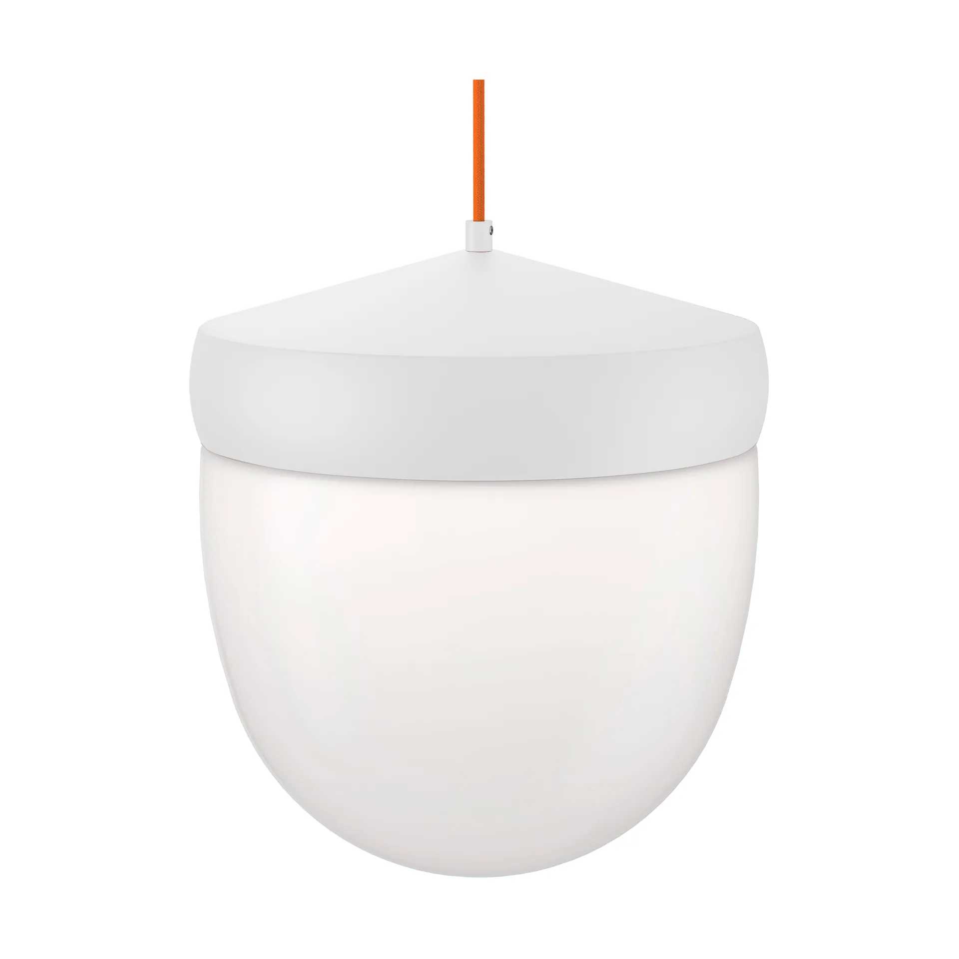 Lampada a sospensione Pan in vetro smerigliato 30 cm, Bianco-arancione Noon