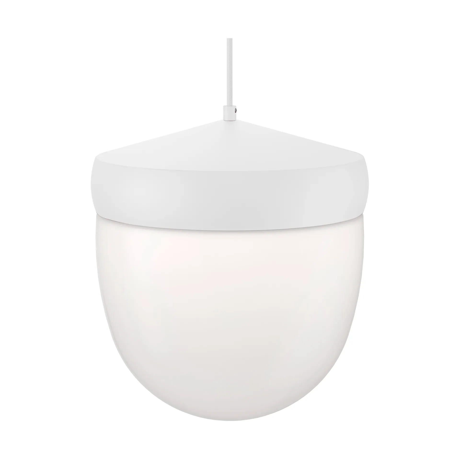 Lampada a sospensione Pan in vetro smerigliato 30 cm, Bianco-bianco Noon