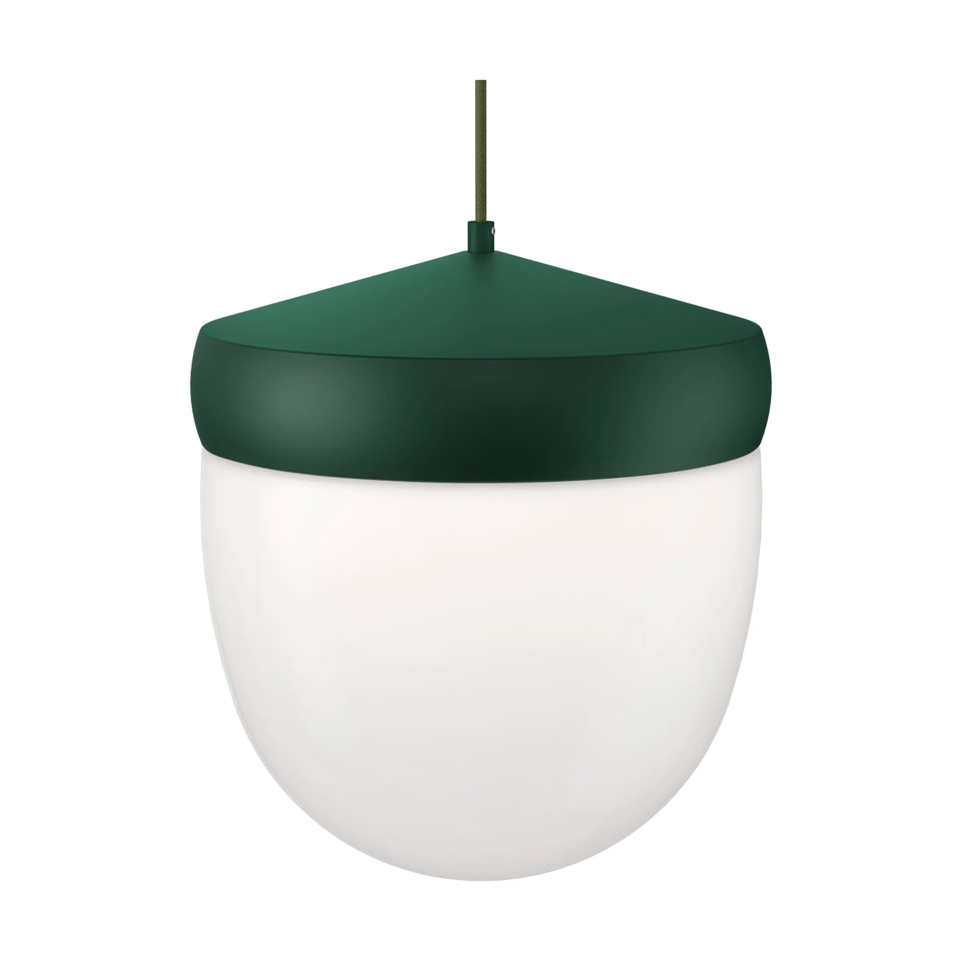 Lampada a sospensione Pan in vetro smerigliato 30 cm, British racing green-verde scuro Noon