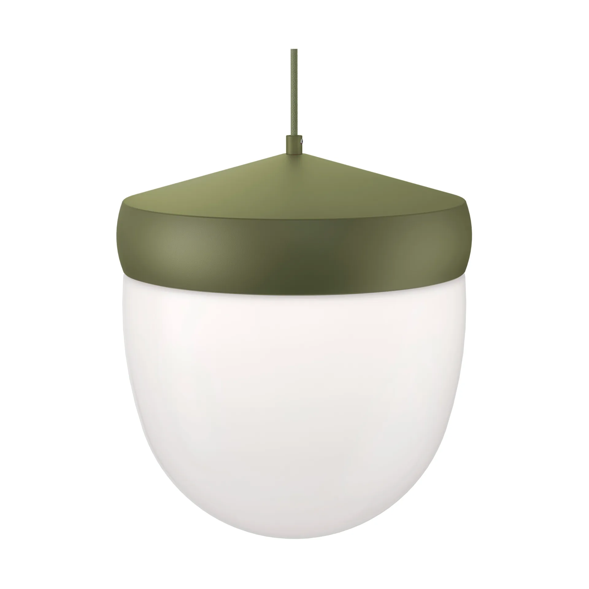 Lampada a sospensione Pan in vetro smerigliato 30 cm, Militare verde-verde Noon