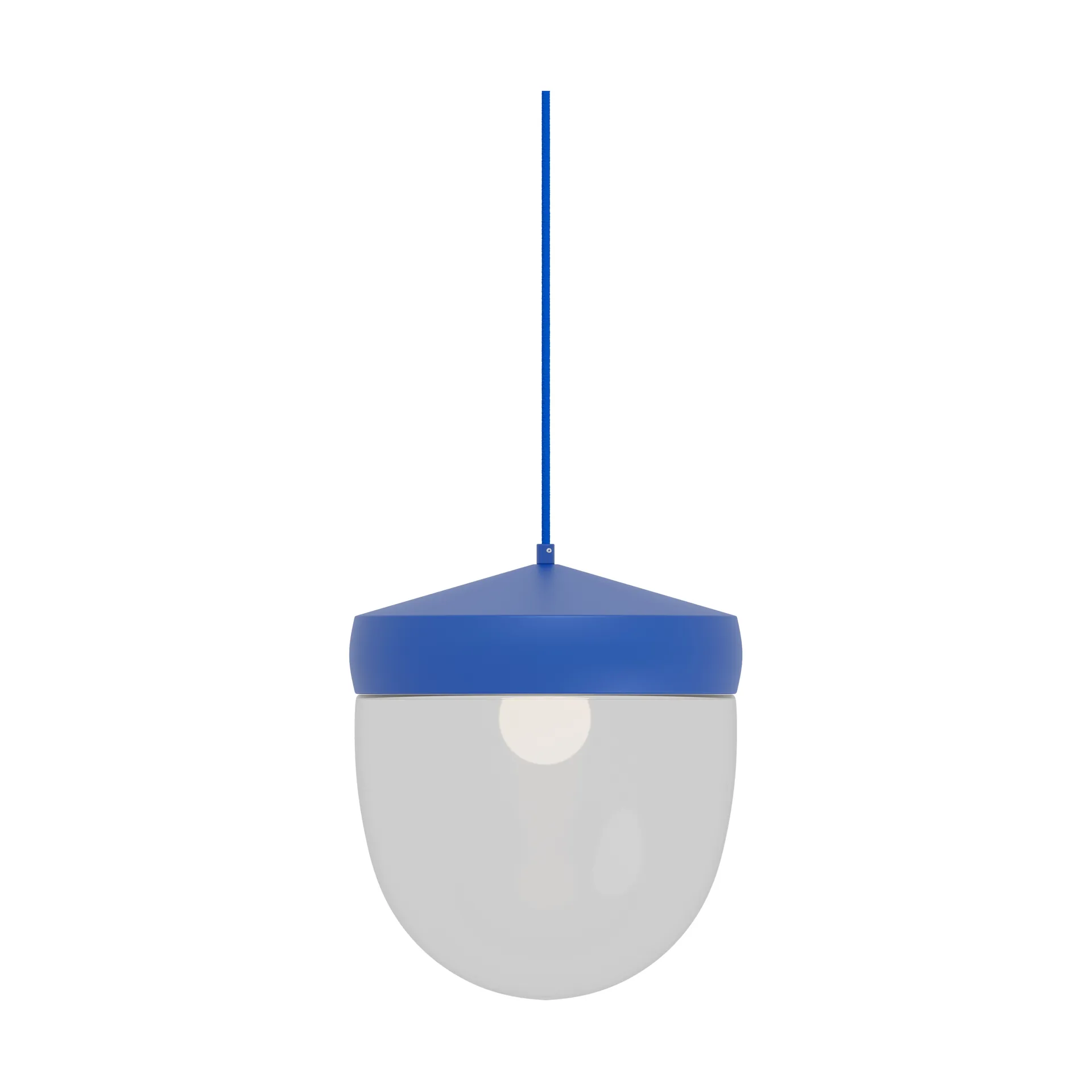 Lampada a sospensione Pan in vetro trasparente 30 cm, Blu-blu Noon