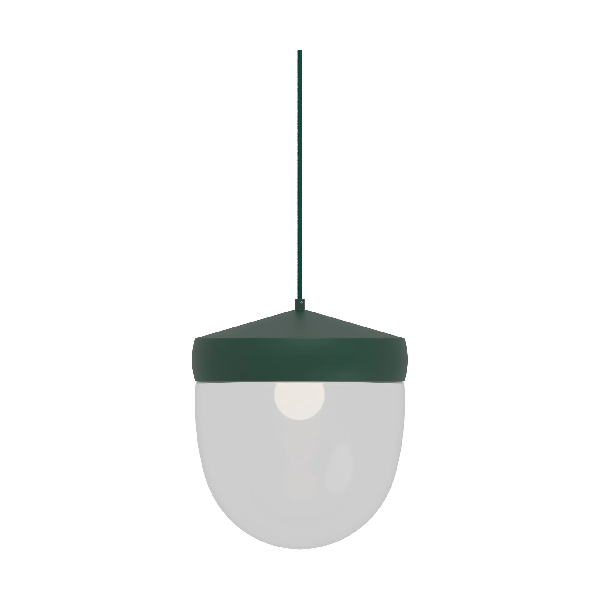 Lampada a sospensione Pan in vetro trasparente 30 cm, British racing green-verde scuro Noon