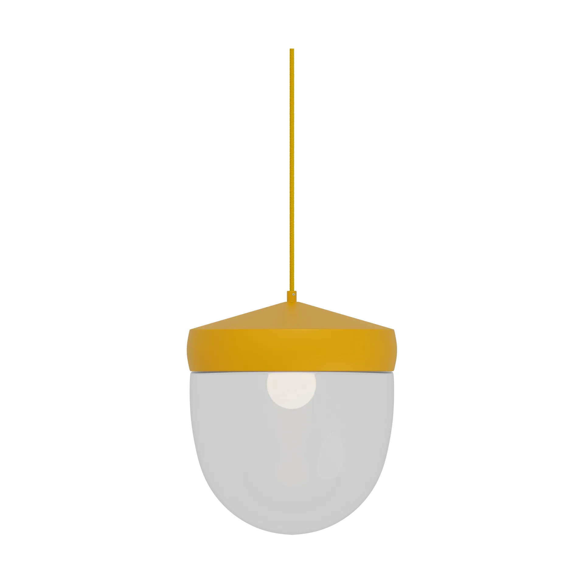 Lampada a sospensione Pan in vetro trasparente 30 cm, Giallo dorato-giallo zolfo Noon